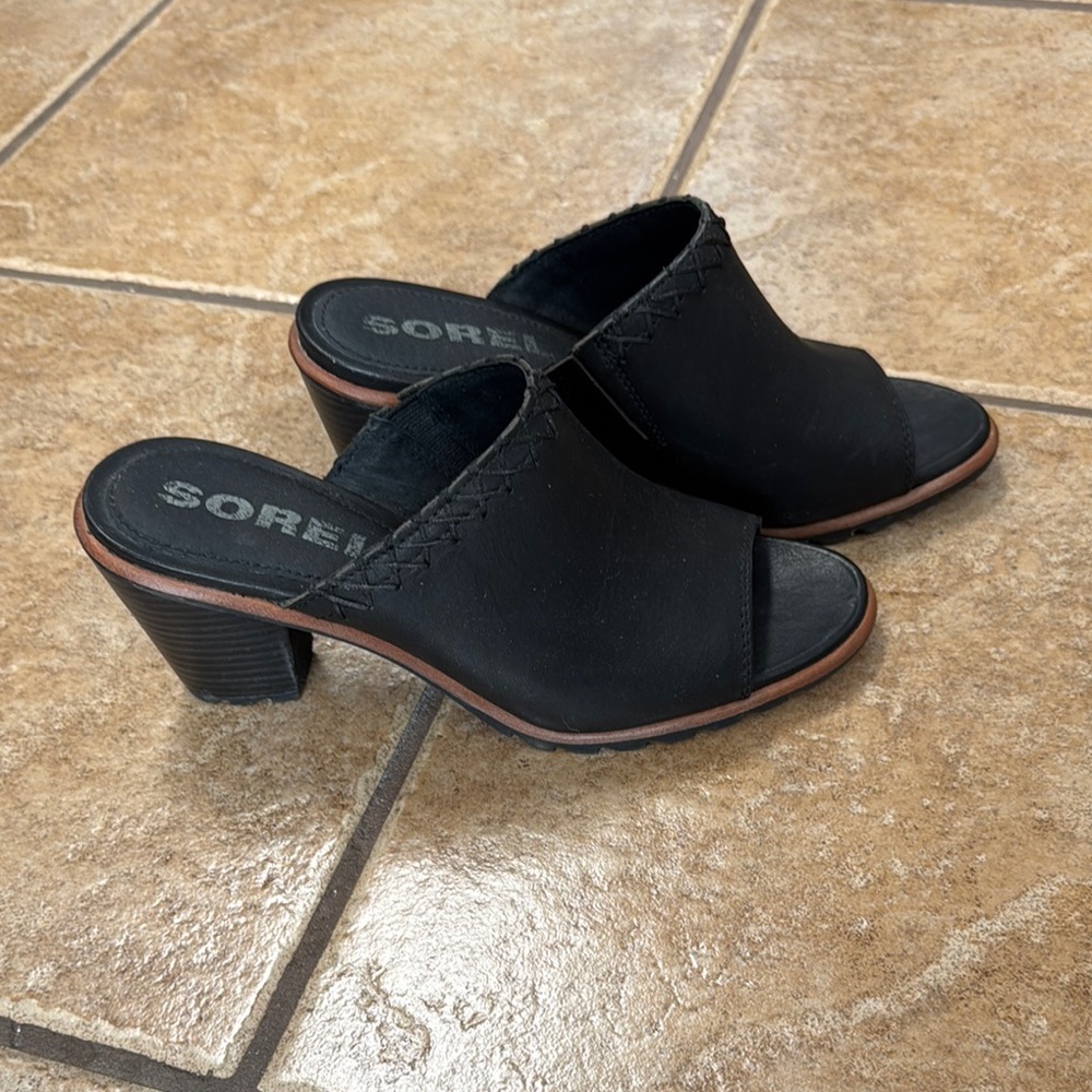 Sorel Women's Black Heeled Sandals